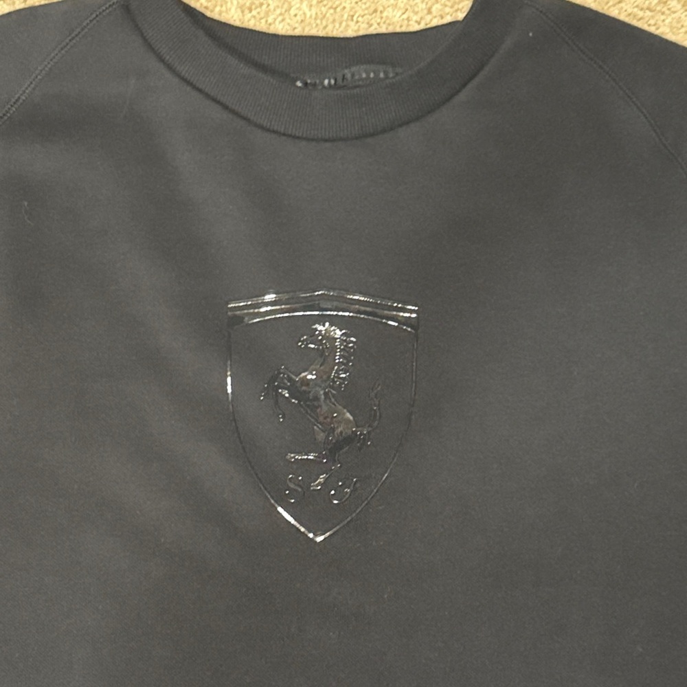 Ferrari Black Sweatshirt with Logo